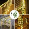 Edera Finta Decorazioni Piante Finte Da Interno Esterno, 2M Con 20 Luce, Energia Solare, Aesthetic Room Decor Ghirlanda Piante Artificiali Per Festa Matrimonio Giardino