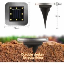 Luce Solare Da Esterno 8 LED, Confezione Da 4, Illuminazione Solare Da Esterno, Impermeabile IP65, Luce Decorativa Per Prato, Sensore Di Movimento A Spot Solare Per Giardino, Cortile, Esterno, Vialett -Vendite VIDAXL || LEDVANCE || STEINEL 52010022 3