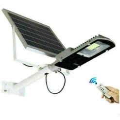 Faro Led Lampione Stradale 300W Luce Fredda Pannello Solare Staffa Crepuscolare