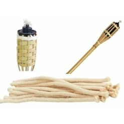 SET 8 STOPPINI DI RICAMBIO 7 X 190 Mm PER TORCE AD OLIO DA ESTERNO BAMBOO