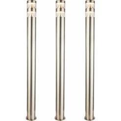 Vendite VIDAXL || LEDVANCE || STEINEL 24 Lampada Da Terra Per Esterno Segnapasso In Acciaio Inox LED Paletto Luminoso Da Giardino Argento, 9W 810lm 3000K, PxH 9,8x100 Cm, Set Di 3