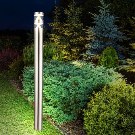 Lampada Da Terra Per Esterno Segnapasso In Acciaio Inox LED Paletto Luminoso Da Giardino Argento, 9W 810lm 3000K, PxH 9,8x100 Cm, Set Di 3 3 Lampada Da Terra Per Esterno Segnapasso In Acciaio Inox LED Paletto Luminoso Da Giardino Argento, 9W 810lm 3000K, PxH 9,8x100 Cm, Set Di 3 - immagine 3
