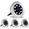4 FARO LAMPADA LED SOLARE DA ESTERNO GIARDINO FARETTO 8 LED PICCHETTO SEGNAPASSI