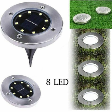 4 FARO LAMPADA LED SOLARE DA ESTERNO GIARDINO FARETTO 8 LED PICCHETTO SEGNAPASSI 5 4 FARO LAMPADA LED SOLARE DA ESTERNO GIARDINO FARETTO 8 LED PICCHETTO SEGNAPASSI - immagine 5