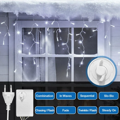 Randaco 10m 200 Catenette Per Pioggia Di Pioggia Di Ghiaccio A LED Coni Ghiacciati Di Natalizia Lampada A Catena A Catena Tenda Leggera Festa Ip44 All'esterno All'interno Di Bianco Freddo 3 Randaco 10m 200 Catenette Per Pioggia Di Pioggia Di Ghiaccio A LED Coni Ghiacciati Di Natalizia Lampada A Catena A Catena Tenda Leggera Festa Ip44 All'esterno All'interno Di Bianco Freddo - immagine 3