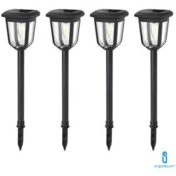 LUCE LED SOLARE DA GIARDINO 3000K MOLTO LUMINOSO 360° 4 PEZZI