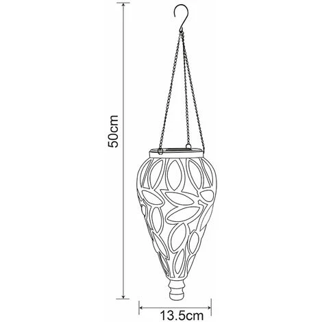 Lampade Solari Da Appendere All'esterno Decorazione Da Giardino Per Esterni Lampada A Sospensione, Batteria IP44 Resistente Alle Intemperie, Metallo Nero Ambra, 15x LED 3200K, PxH 13,5x50cm 2 Lampade Solari Da Appendere All'esterno Decorazione Da Giardino Per Esterni Lampada A Sospensione, Batteria IP44 Resistente Alle Intemperie, Metallo Nero Ambra, 15x LED 3200K, PxH 13,5x50cm - immagine 2