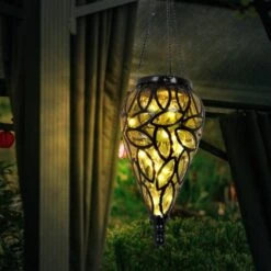 Lampade Solari Da Appendere All'esterno Decorazione Da Giardino Per Esterni Lampada A Sospensione, Batteria IP44 Resistente Alle Intemperie, Metallo Nero Ambra, 15x LED 3200K, PxH 13,5x50cm 8 Lampade Solari Da Appendere All'esterno Decorazione Da Giardino Per Esterni Lampada A Sospensione, Batteria IP44 Resistente Alle Intemperie, Metallo Nero Ambra, 15x LED 3200K, PxH 13,5x50cm -Vendite VIDAXL || LEDVANCE || STEINEL 58973540 4