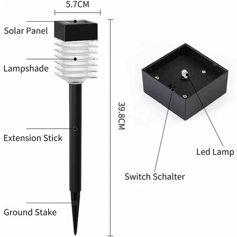 4 LAMPADE DA GIARDINO ESTERNO 6000k RICARICA SOLARE PICCHETTO PALETTI LED SOLARI LUCE 4 4 LAMPADE DA GIARDINO ESTERNO 6000k RICARICA SOLARE PICCHETTO PALETTI LED SOLARI LUCE - immagine 4