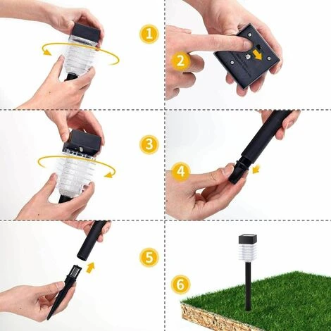 4 LAMPADE DA GIARDINO ESTERNO 6000k RICARICA SOLARE PICCHETTO PALETTI LED SOLARI LUCE 5 4 LAMPADE DA GIARDINO ESTERNO 6000k RICARICA SOLARE PICCHETTO PALETTI LED SOLARI LUCE - immagine 5