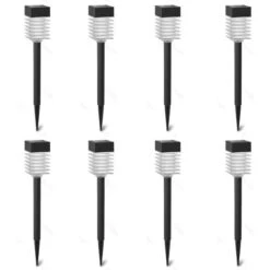8 LAMPADE DA GIARDINO ESTERNO 6000k RICARICA SOLARE PICCHETTO PALETTI LED SOLARI LUCE