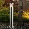 Lampada Da Terra Per Esterno Lampada A Colonna In Acciaio Inox Lampada Da Terra Da Giardino Argento, 1x LED 7 Watt 450 Lumen 3000K Bianco Caldo, Diametro Base 11,8 Cm Altezza 50 Cm