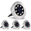 Faro Lampada LED Solare 4pz Giardino Faretto 8 LED Picchetto Segnapasso DR