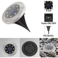 Faro Lampada LED Solare 4pz Giardino Faretto 8 LED Picchetto Segnapasso DR 7 Faro Lampada LED Solare 4pz Giardino Faretto 8 LED Picchetto Segnapasso DR -Vendite VIDAXL || LEDVANCE || STEINEL 59674157 3