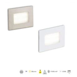 SEGNAPASSO LED 3W IP65 PER SCATOLA 503 CON CORNICE BIANCA INOX 230V 4000K -Vendite VIDAXL || LEDVANCE || STEINEL 60942301 3