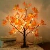 Luce Dell'albero A Foglia D'acero A LED, 50 Cm 24 LED A Batteria Foglie D'acero Da Scrivania (autunno) Luce Bianca Calda Dell'albero, Luci Della Stringa Di Foglie Decorative Autunnali, Perfette Per Il