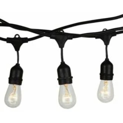 CATENARIA LUCI 5MT E 10 PORTALAMPADE E27 NERA ALLUNGABILE IP54 INTERNO ESTERNO