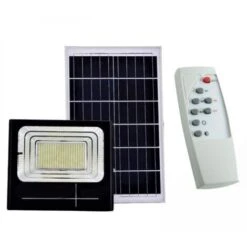 Faro Solare LED 100W Luce Fredda Faretto Esterno Casa Controllo Remoto