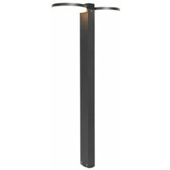 QAZQA Palo Da Giardino Esmee - Moderno - Alluminio - Nero - Oblungo (non Sostituibile) LED Max. 2 X 12 Watt