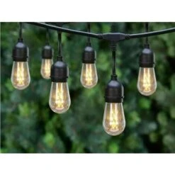 Catena Luminosa Da Esterno Modulare 10 Lampadine E27 Cavo 10 Metri IP65 - NERO