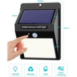 RHAFAYRE 100 Luci Solari Da Parete A LED Per Esterni, Luci Di Sicurezza Con Sensore Di Movimento Solare, Luci Solari Da Giardino PIR Impermeabili, Facili Da Installare, Luci Esterne Per Recinzione A 3 -Vendite VIDAXL || LEDVANCE || STEINEL 65490256 5