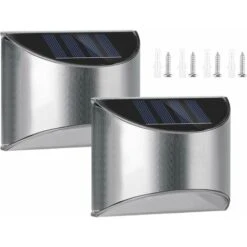 RHAFAYRE Lampade Da Parete Solari Per Esterni, Lampada Di Sicurezza Da Parete A LED Solare In Acciaio Inossidabile Illuminazione Impermeabile Super Luminosa Per Ponte, Recinzione, Patio, Porta D'ingre