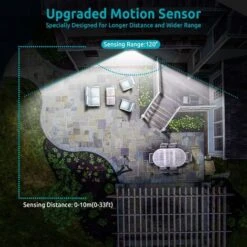 RHAFAYRE Luci Solari 104LED Luci Di Sicurezza Con Sensore Di Movimento Con Luci Solari Impermeabili Luci Esterne Per Giardino, Recinzione, Patio, Cortile, Passerella, Vialetto, Scale Bianco Freddo (1 -Vendite VIDAXL || LEDVANCE || STEINEL 65490286 4