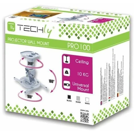 Staffa Universale A Soffitto Per Proiettore, Bianco 2 Staffa Universale A Soffitto Per Proiettore, Bianco - immagine 2