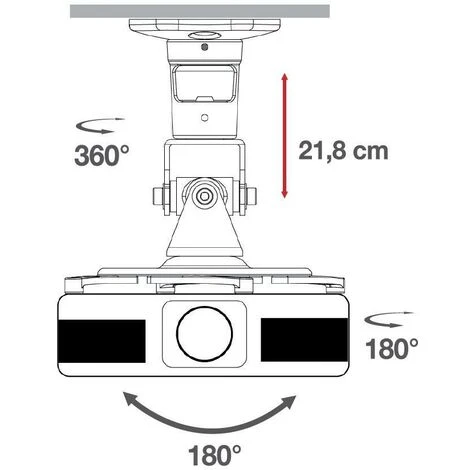 Staffa Universale A Soffitto Per Proiettore, Bianco 5 Staffa Universale A Soffitto Per Proiettore, Bianco - immagine 5