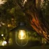 Lanterna Solare Sospesa Con Gancio, Luce Solare LED Vintage Con Gabbia In Acciaio Bianco Caldo, Lanterna Solare Impermeabile Per Giardino, Cortile, Patio, Recinzione, Decorazione - Nero