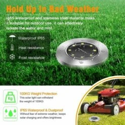 Faretto Da Esterno A Energia Solare A 8 LED, Luce Solare Per Esterni Impermeabile IP65, Luci Di Percorso Esterne Solari Per Vialetto Da Giardino, Terrazza, Cortile, Prato (bianco Caldo) [Classe Di Eff -Vendite VIDAXL || LEDVANCE || STEINEL 67410904 5