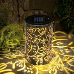 Lanterna Solare Da Giardino Paesaggistico All'aperto, Lanterna Da Giardino Vuota Portatile Creativa Illuminazione Decorativa Da Giardino IP44 Impermeabile Per Giardino, Patio, Cortile (modello Gufo)
