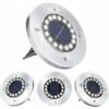 Luce Solare Da Giardino, 4 Pezzi 12 LED Luce Da Terra Per Esterni Ad Energia Solare Faretto Da Incasso In Acciaio Inossidabile Impermeabile Per Viale Terrazza Cortile Passerella Prato Sotterraneo, Bia
