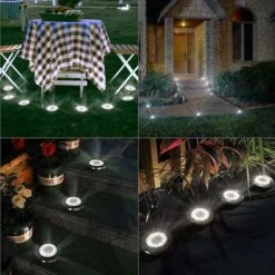 Luce Solare Da Giardino, 4 Pezzi 12 LED Luce Da Terra Per Esterni Ad Energia Solare Faretto Da Incasso In Acciaio Inossidabile Impermeabile Per Viale Terrazza Cortile Passerella Prato Sotterraneo, Bia -Vendite VIDAXL || LEDVANCE || STEINEL 67911290 4