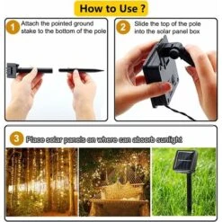 Stringa Di Luce Solare 12M, 100 Lampadine LED A Colori Caldi, 8 Modalità Di Illuminazione, IP65 Impermeabile Con Pannello Solare 2V 100mA, Per Decorazione Esterna/interna, Albero Di Natale, Serate Di -Vendite VIDAXL || LEDVANCE || STEINEL 67912015 5