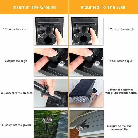 20 Luci Solari A LED 3000K-6000K Luci Solari Per Esterni Luci Solari Da Giardino Con IP65 Faretto Solare Senza Fili Impermeabile Faretto Solare Faretto Da Parete Illuminazione Del Percorso (1 Confezio 5 20 Luci Solari A LED 3000K-6000K Luci Solari Per Esterni Luci Solari Da Giardino Con IP65 Faretto Solare Senza Fili Impermeabile Faretto Solare Faretto Da Parete Illuminazione Del Percorso (1 Confezio - immagine 5