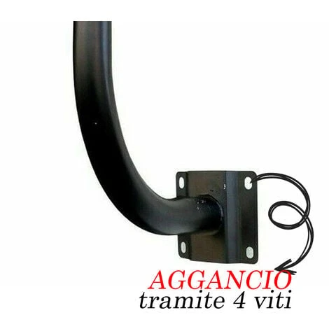 Palo Curvo Nero Per Lampione Staffa Appoggio Muro Nero 60cm Supporto Faro Parete 5 Palo Curvo Nero Per Lampione Staffa Appoggio Muro Nero 60cm Supporto Faro Parete - immagine 5