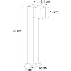 QAZQA Palo Da Terrazza Baleno - Moderno - Alluminio,Vetro - Ruggine - Oblungo GU10 Max. 1 X 5 Watt -Vendite VIDAXL || LEDVANCE || STEINEL 69640542 3