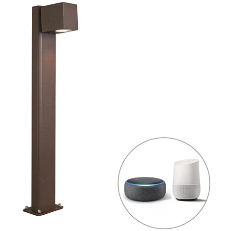 QAZQA Palo Da Giardino Baleno - Moderno - Alluminio,Vetro - Ruggine - Oblungo GU10 Max. 1 X 5 Watt 1 QAZQA Palo Da Giardino Baleno - Moderno - Alluminio,Vetro - Ruggine - Oblungo GU10 Max. 1 X 5 Watt