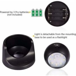 MINKUROW Applique Da Esterno Con Rilevatore Di Movimento Illuminazione A Led Per Esterni Illuminazione Senza Fili Alimentata A Batteria Girevole E Inclinabile A 360 Gradi 7 MINKUROW Applique Da Esterno Con Rilevatore Di Movimento Illuminazione A Led Per Esterni Illuminazione Senza Fili Alimentata A Batteria Girevole E Inclinabile A 360 Gradi -Vendite VIDAXL || LEDVANCE || STEINEL 69789253 3