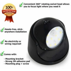 MINKUROW Applique Da Esterno Con Rilevatore Di Movimento Illuminazione A Led Per Esterni Illuminazione Senza Fili Alimentata A Batteria Girevole E Inclinabile A 360 Gradi 8 MINKUROW Applique Da Esterno Con Rilevatore Di Movimento Illuminazione A Led Per Esterni Illuminazione Senza Fili Alimentata A Batteria Girevole E Inclinabile A 360 Gradi -Vendite VIDAXL || LEDVANCE || STEINEL 69789253 4