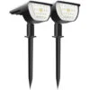 2 Pezzi Faretto Solare Per Esterni, Luci Solari A LED Faretto Solare Regolabile Impermeabile Con Pannello Solare A 180° Illuminazione Esterna Ad Energia Solare Per Giardino, Esterno, Vialetto, Vialett