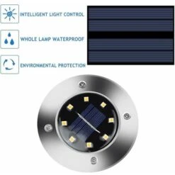 Kueatily Luce Solare Per Esterni 8 LED 4 Pezzi Proiettore Da Giardino Luce Solare Impermeabile IP65 Decorazione Per Prato Per Giardino Patio Cortile Prato (colore Caldo) -Vendite VIDAXL || LEDVANCE || STEINEL 72461239 3