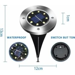 Kueatily Luce Solare Per Esterni 8 LED 4 Pezzi Proiettore Da Giardino Luce Solare Impermeabile IP65 Decorazione Per Prato Per Giardino Patio Cortile Prato (colore Caldo) -Vendite VIDAXL || LEDVANCE || STEINEL 72461239 4