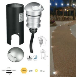 LED-STEP24V-R1C Segnapasso Led Esterno A Pavimento Calpestabile 3W 24Vdc 3000K IP67