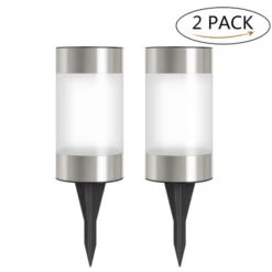 Set Di 2 Dissuasori Solari Di Design In Acciaio Inossidabile 2 In 1 （luce Bianca）