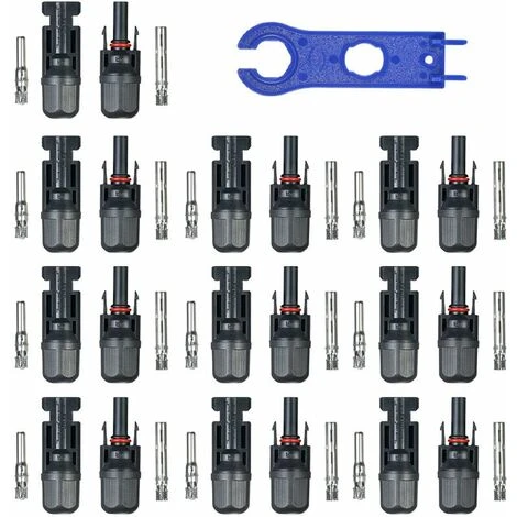 10 Coppie Di Connettori Maschio E Femmina MC4 Fotovoltaici, Giunti Per Moduli Solari Fotovoltaici Con Chiavi Speciali 3 10 Coppie Di Connettori Maschio E Femmina MC4 Fotovoltaici, Giunti Per Moduli Solari Fotovoltaici Con Chiavi Speciali - immagine 3