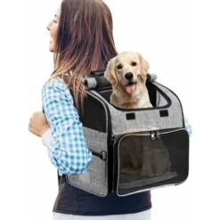 Zaino Per Animali Domestici Cani/Gatti, Marsupio Portatile Per Animali Con Borsa Da Viaggio Versatile Pieghevole E Traspirante, Ideale Per Animali Domestici 3-10 Kg