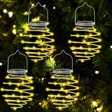 Lanterna Solare All'Aperto Giardino, 4 Pezzi 80 Luci A Spirale Solare Lampada A Sospensione Solare 1 Lanterna Solare All'Aperto Giardino, 4 Pezzi 80 Luci A Spirale Solare Lampada A Sospensione Solare