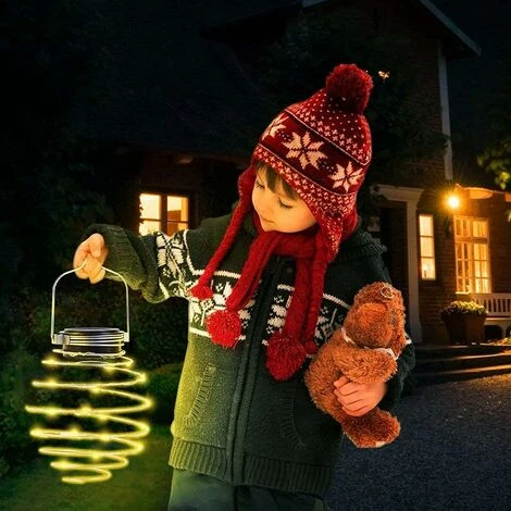 Lanterna Solare All'Aperto Giardino, 4 Pezzi 80 Luci A Spirale Solare Lampada A Sospensione Solare 2 Lanterna Solare All'Aperto Giardino, 4 Pezzi 80 Luci A Spirale Solare Lampada A Sospensione Solare - immagine 2